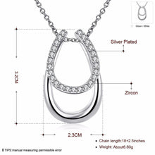 Load image into Gallery viewer, 925 Sterling Silver and Crystal Double Horseshoe Pendant Necklace