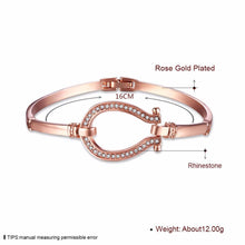 Load image into Gallery viewer, Premium Rose-Gold and Silver Horseshoe Bangle
