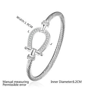Premium Rose-Gold and Silver Horseshoe Bangle